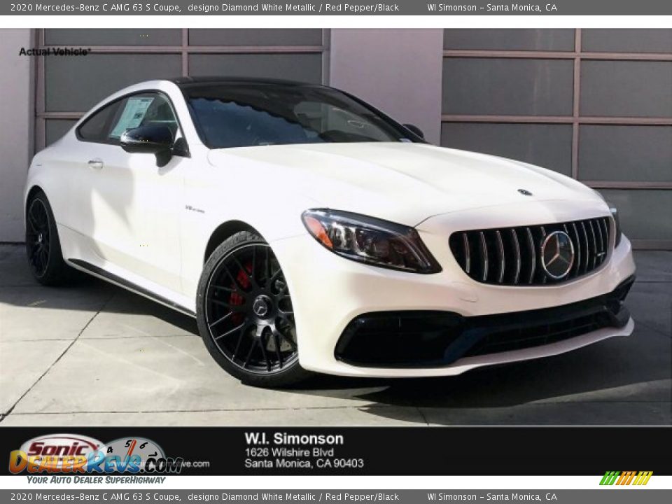 2020 Mercedes-Benz C AMG 63 S Coupe designo Diamond White Metallic / Red Pepper/Black Photo #1