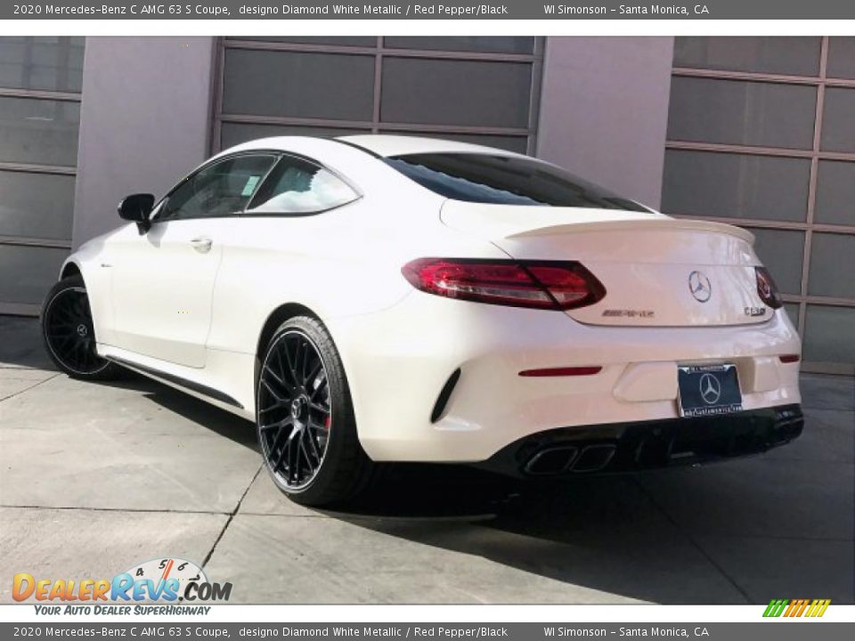 2020 Mercedes-Benz C AMG 63 S Coupe designo Diamond White Metallic / Red Pepper/Black Photo #10