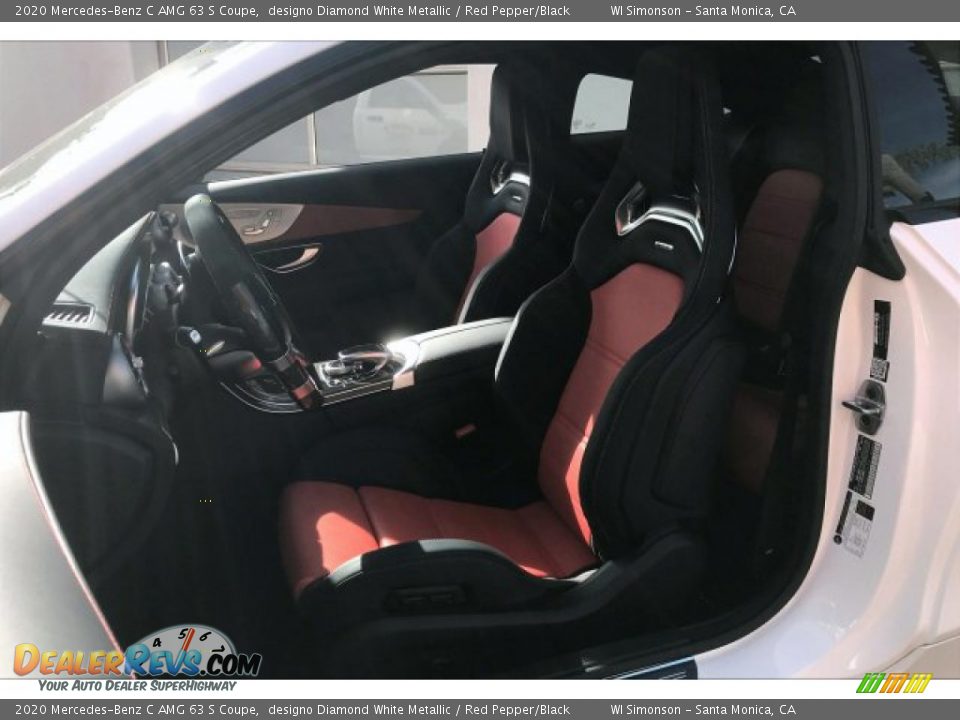 2020 Mercedes-Benz C AMG 63 S Coupe designo Diamond White Metallic / Red Pepper/Black Photo #14