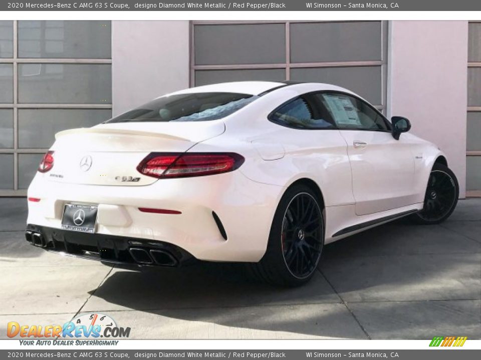 2020 Mercedes-Benz C AMG 63 S Coupe designo Diamond White Metallic / Red Pepper/Black Photo #16