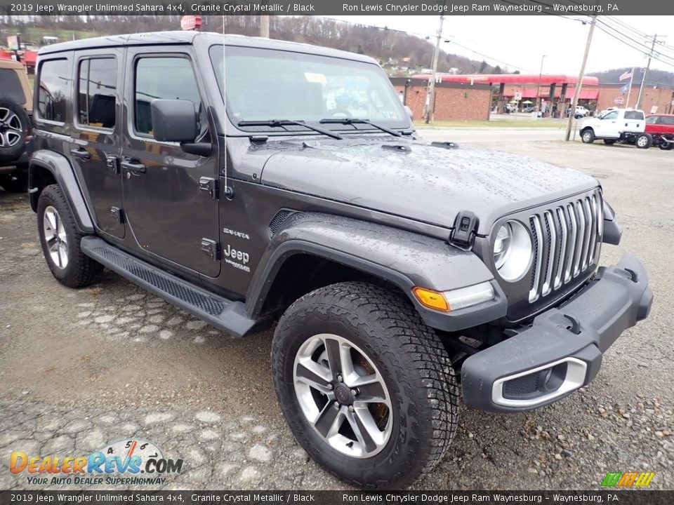2019 Jeep Wrangler Unlimited Sahara 4x4 Granite Crystal Metallic / Black Photo #7