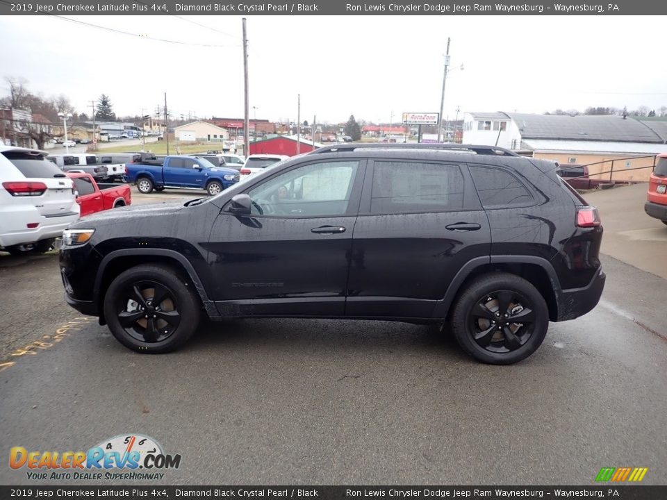2019 Jeep Cherokee Latitude Plus 4x4 Diamond Black Crystal Pearl / Black Photo #2
