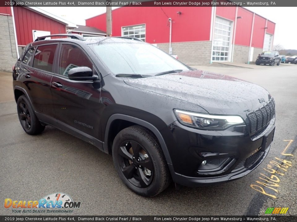 2019 Jeep Cherokee Latitude Plus 4x4 Diamond Black Crystal Pearl / Black Photo #7