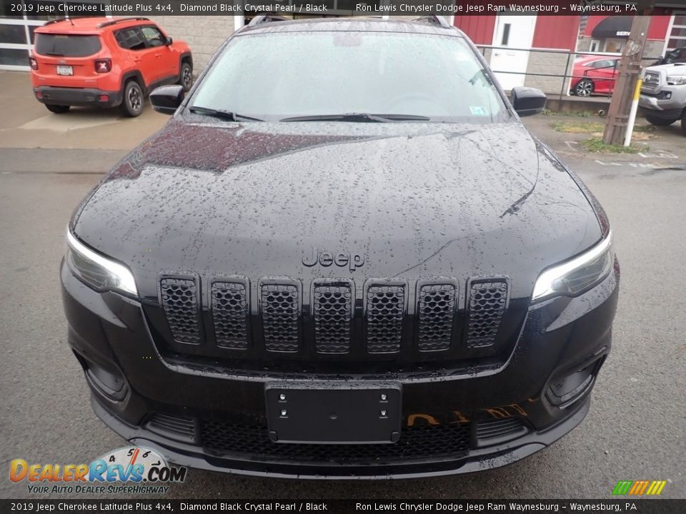 2019 Jeep Cherokee Latitude Plus 4x4 Diamond Black Crystal Pearl / Black Photo #8