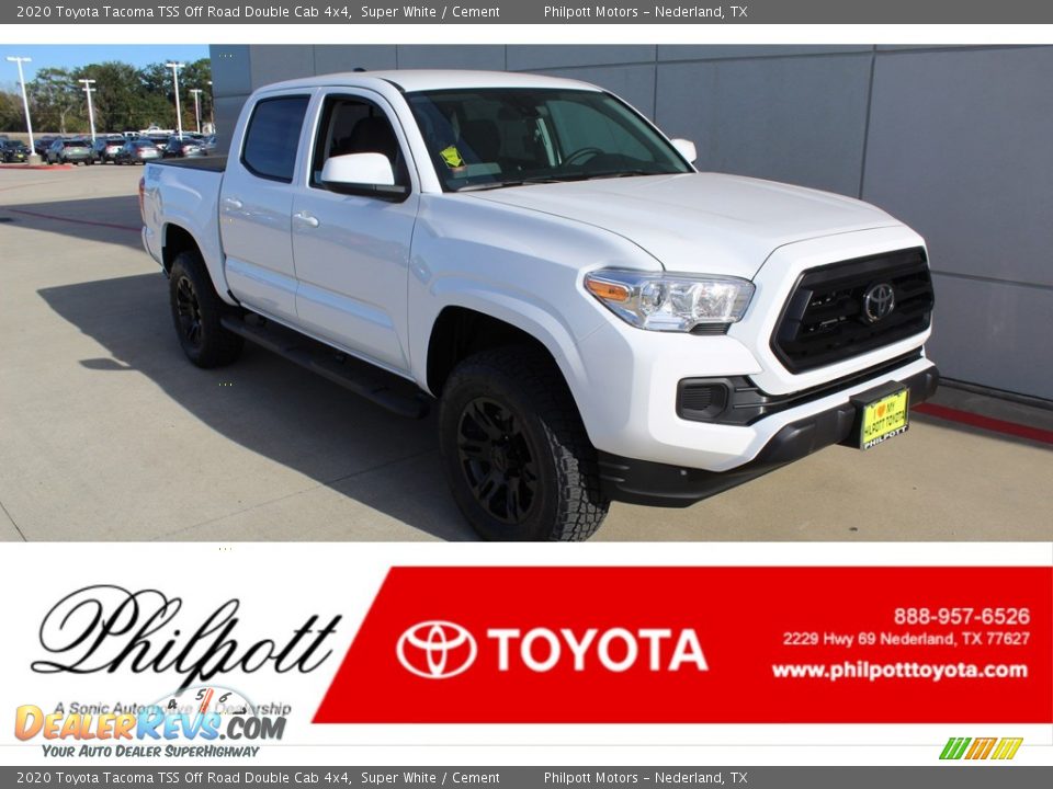 2020 Toyota Tacoma TSS Off Road Double Cab 4x4 Super White / Cement Photo #1