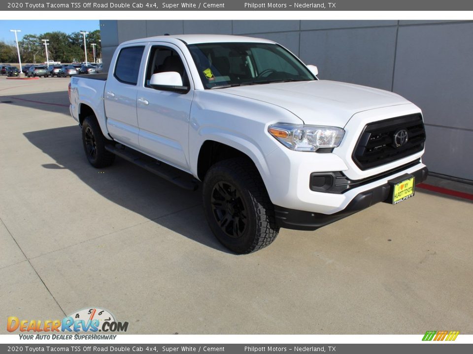 2020 Toyota Tacoma TSS Off Road Double Cab 4x4 Super White / Cement Photo #2