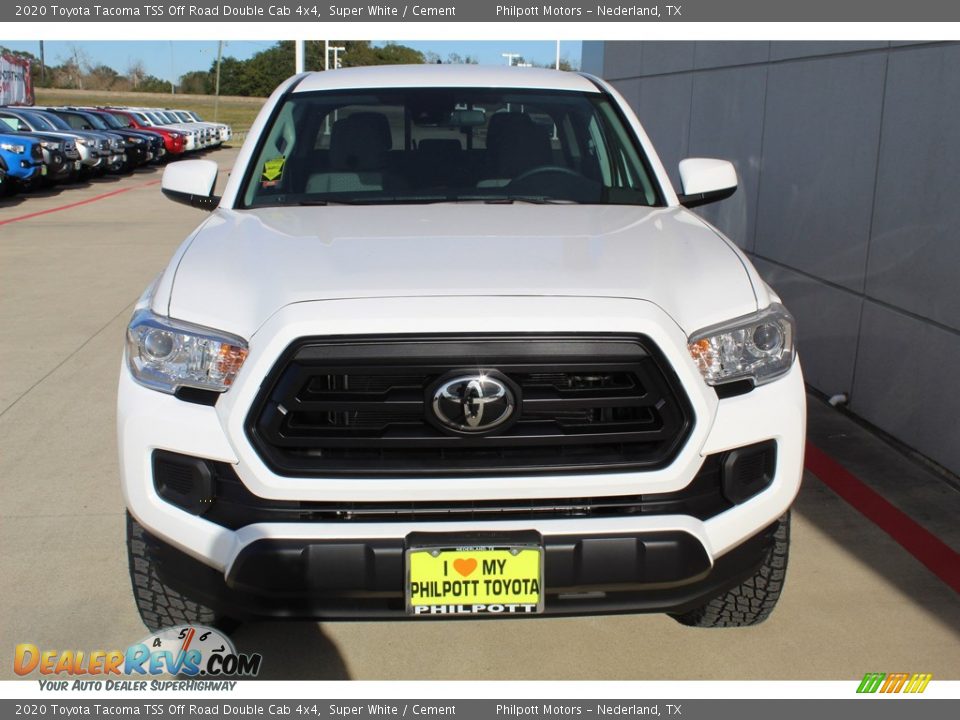2020 Toyota Tacoma TSS Off Road Double Cab 4x4 Super White / Cement Photo #3