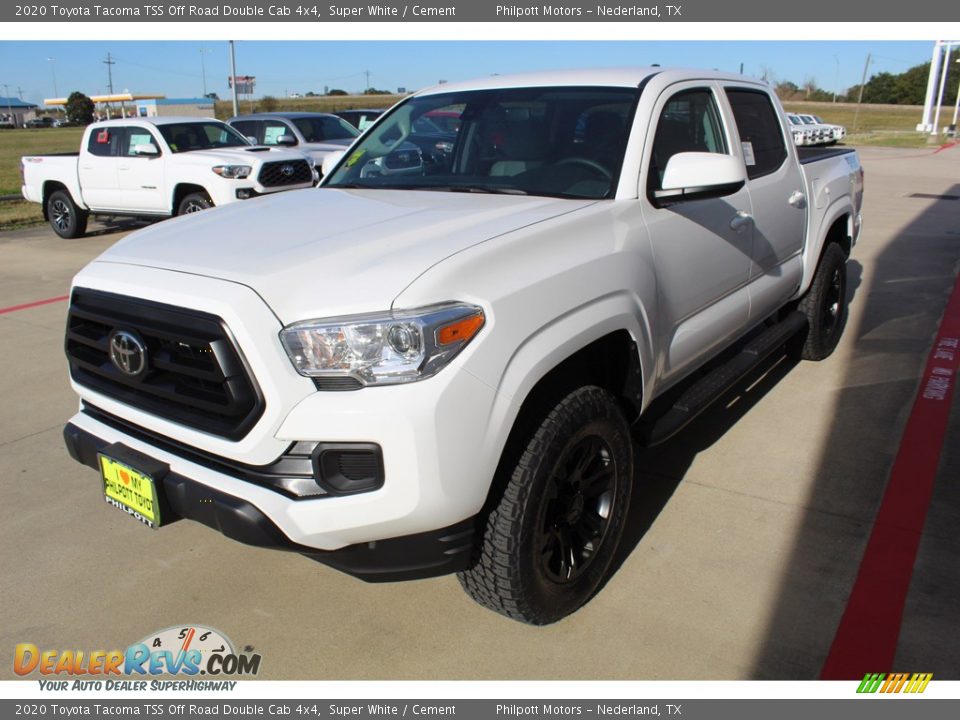 2020 Toyota Tacoma TSS Off Road Double Cab 4x4 Super White / Cement Photo #4