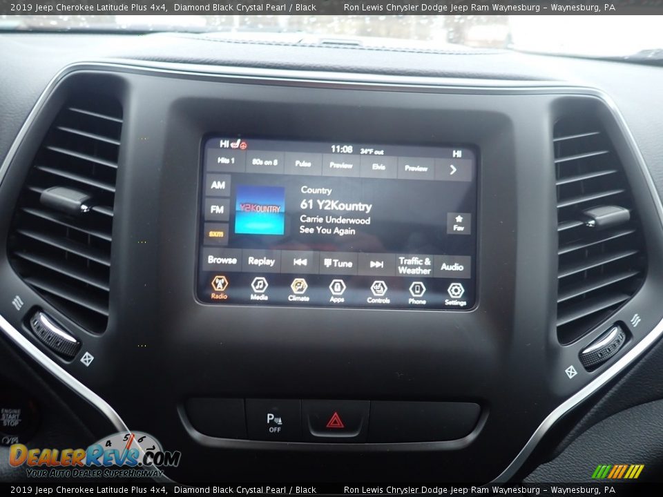 2019 Jeep Cherokee Latitude Plus 4x4 Diamond Black Crystal Pearl / Black Photo #16