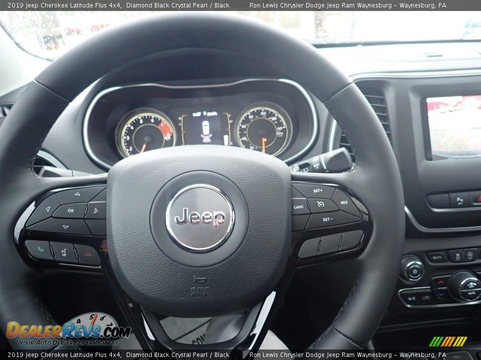 2019 Jeep Cherokee Latitude Plus 4x4 Diamond Black Crystal Pearl / Black Photo #20