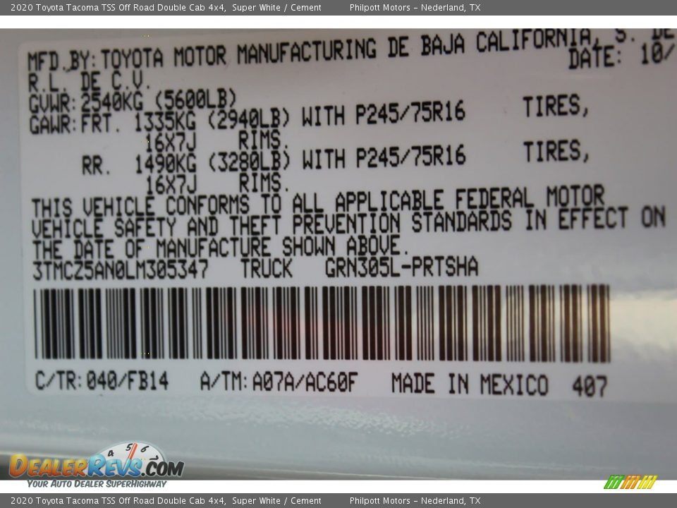 2020 Toyota Tacoma TSS Off Road Double Cab 4x4 Super White / Cement Photo #23