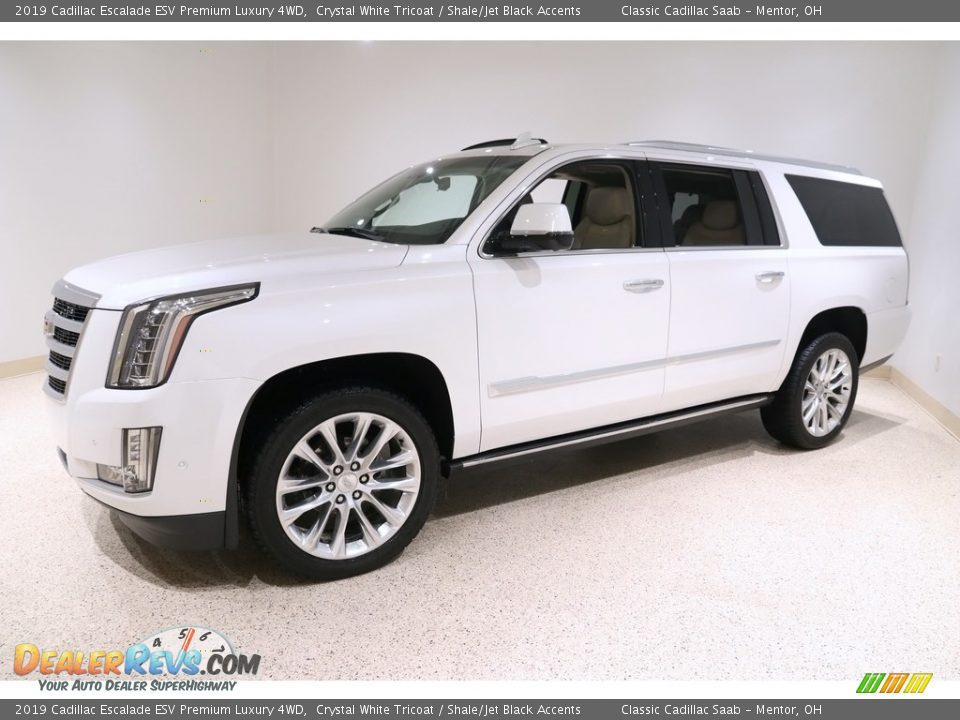 2019 Cadillac Escalade ESV Premium Luxury 4WD Crystal White Tricoat / Shale/Jet Black Accents Photo #3
