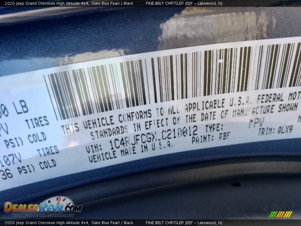2020 Jeep Grand Cherokee High Altitude 4x4 Slate Blue Pearl / Black Photo #9