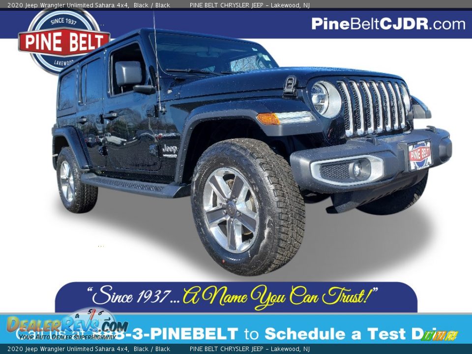 2020 Jeep Wrangler Unlimited Sahara 4x4 Black / Black Photo #1