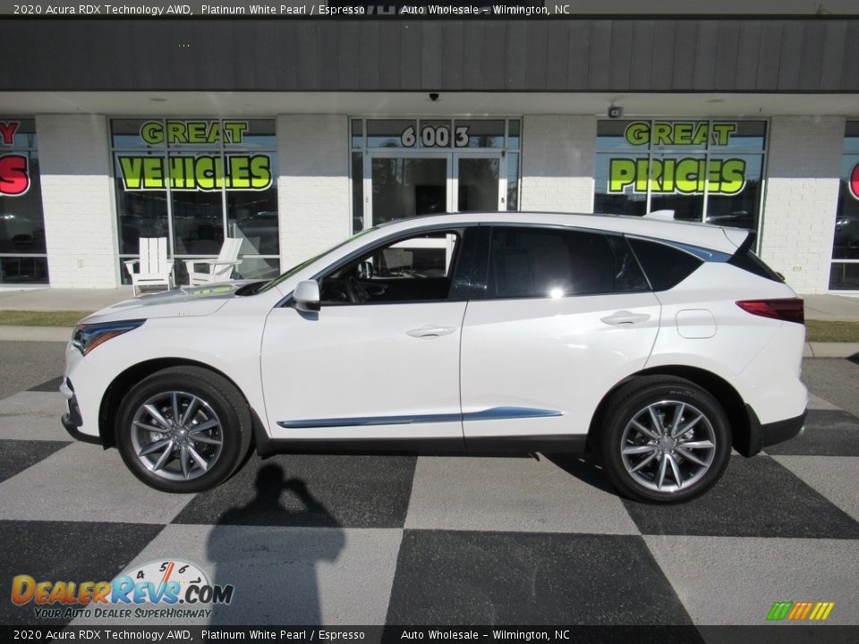 2020 Acura RDX Technology AWD Platinum White Pearl / Espresso Photo #1