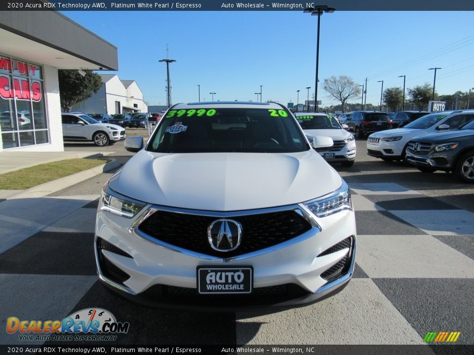 2020 Acura RDX Technology AWD Platinum White Pearl / Espresso Photo #2