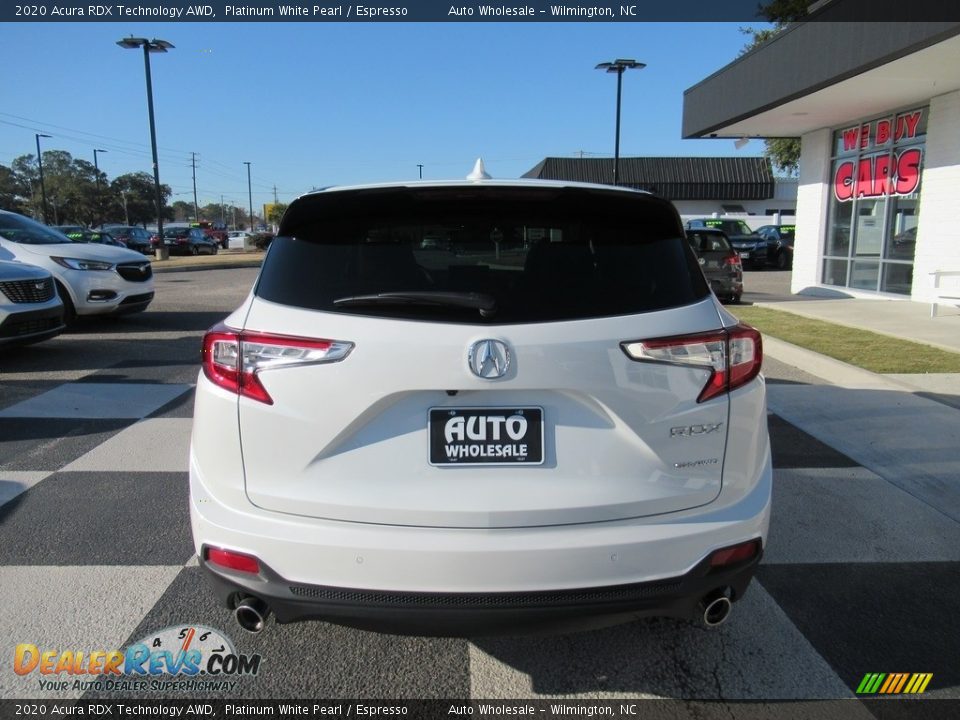 2020 Acura RDX Technology AWD Platinum White Pearl / Espresso Photo #4