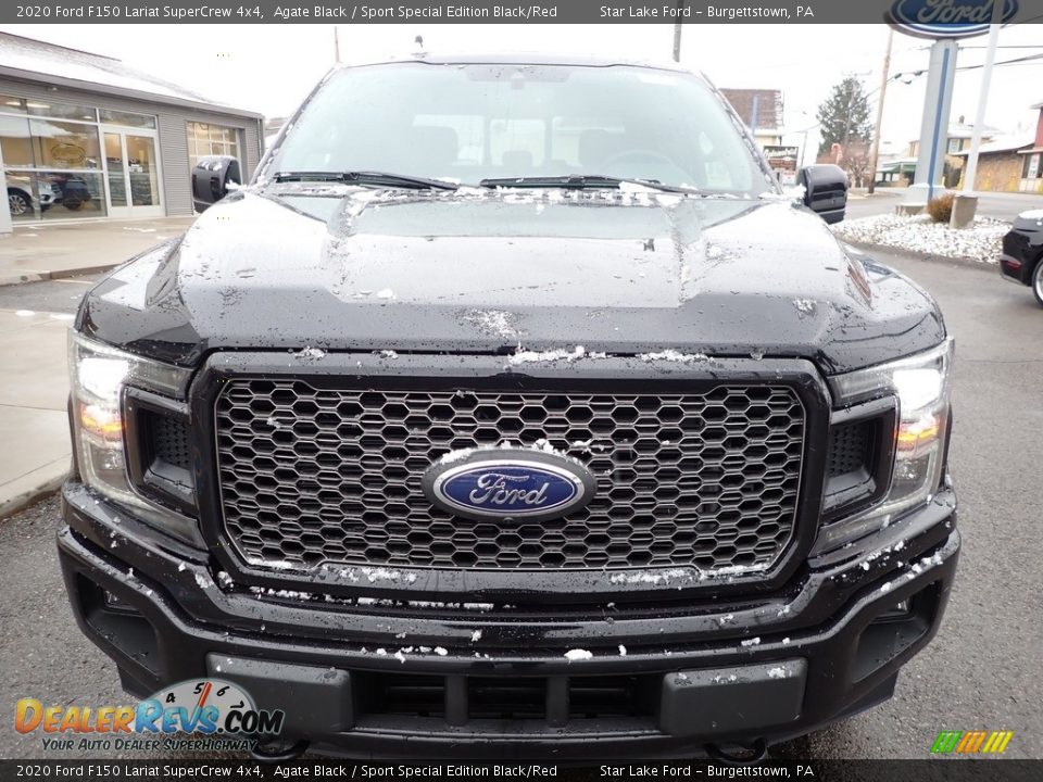 2020 Ford F150 Lariat SuperCrew 4x4 Agate Black / Sport Special Edition Black/Red Photo #2