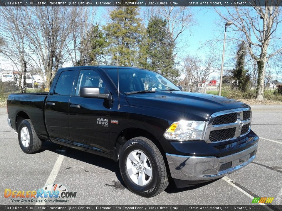 2019 Ram 1500 Classic Tradesman Quad Cab 4x4 Diamond Black Crystal Pearl / Black/Diesel Gray Photo #4