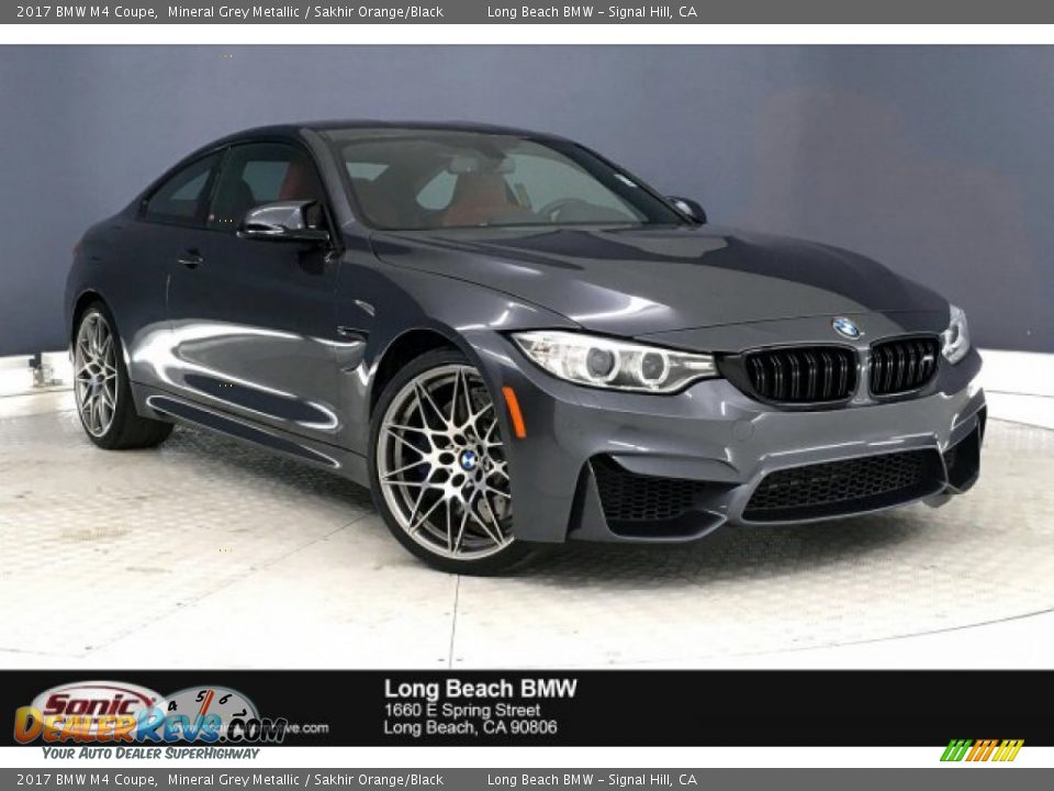 2017 BMW M4 Coupe Mineral Grey Metallic / Sakhir Orange/Black Photo #1