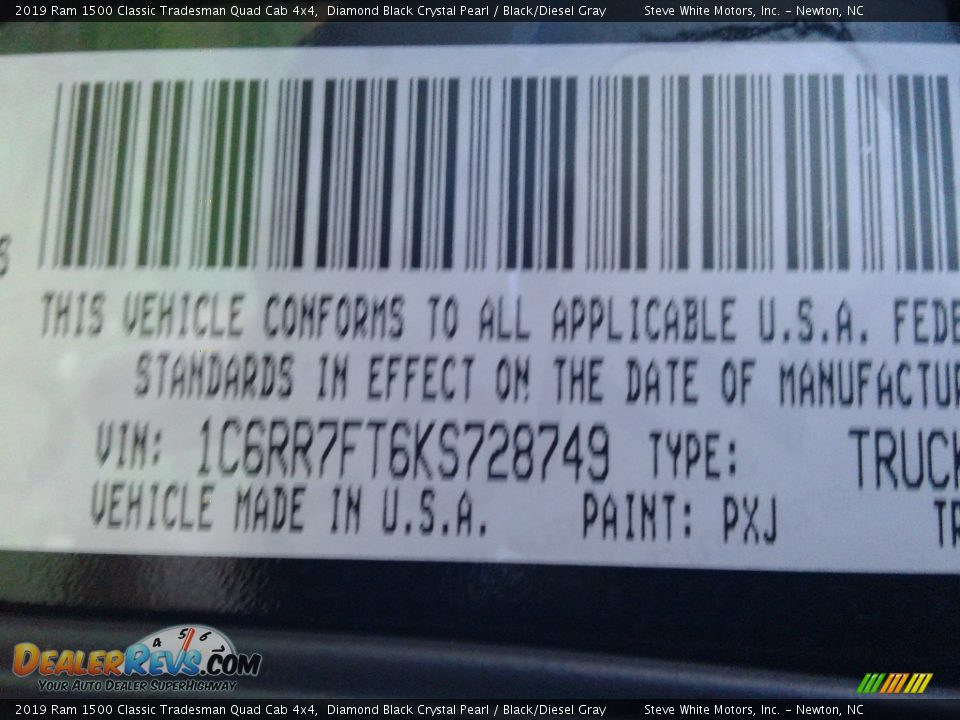 2019 Ram 1500 Classic Tradesman Quad Cab 4x4 Diamond Black Crystal Pearl / Black/Diesel Gray Photo #27