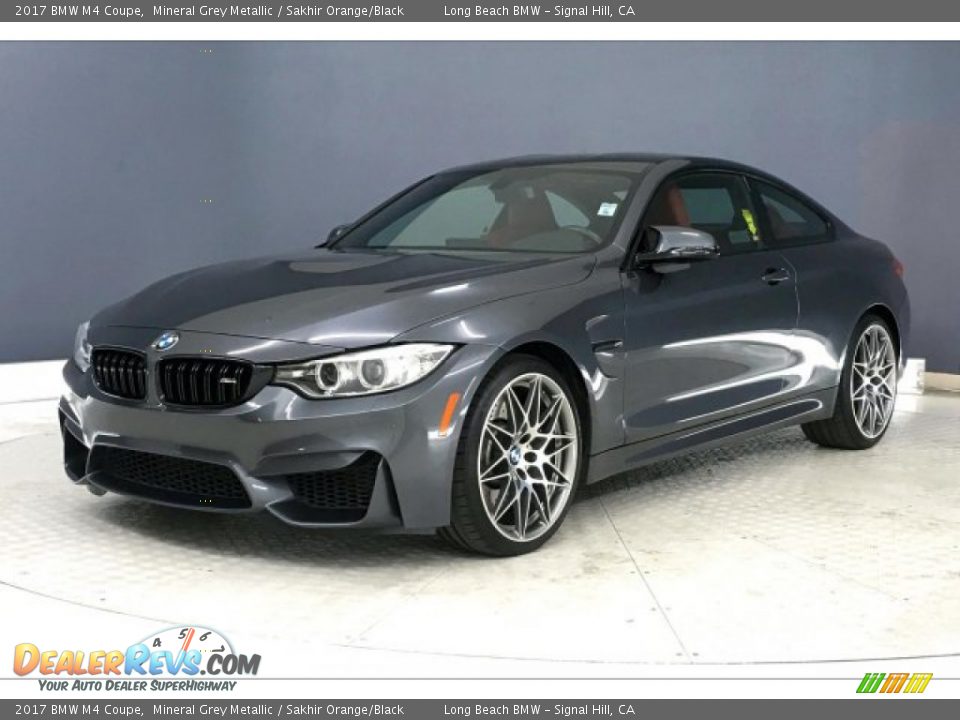 2017 BMW M4 Coupe Mineral Grey Metallic / Sakhir Orange/Black Photo #12