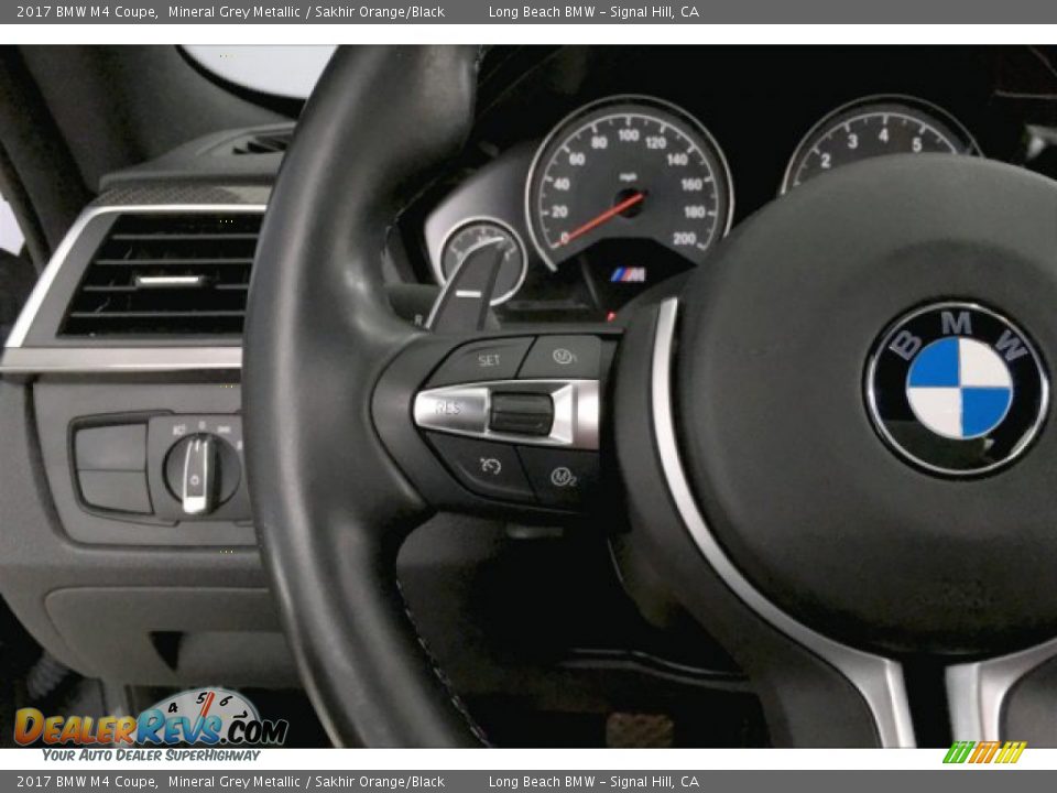 2017 BMW M4 Coupe Mineral Grey Metallic / Sakhir Orange/Black Photo #14