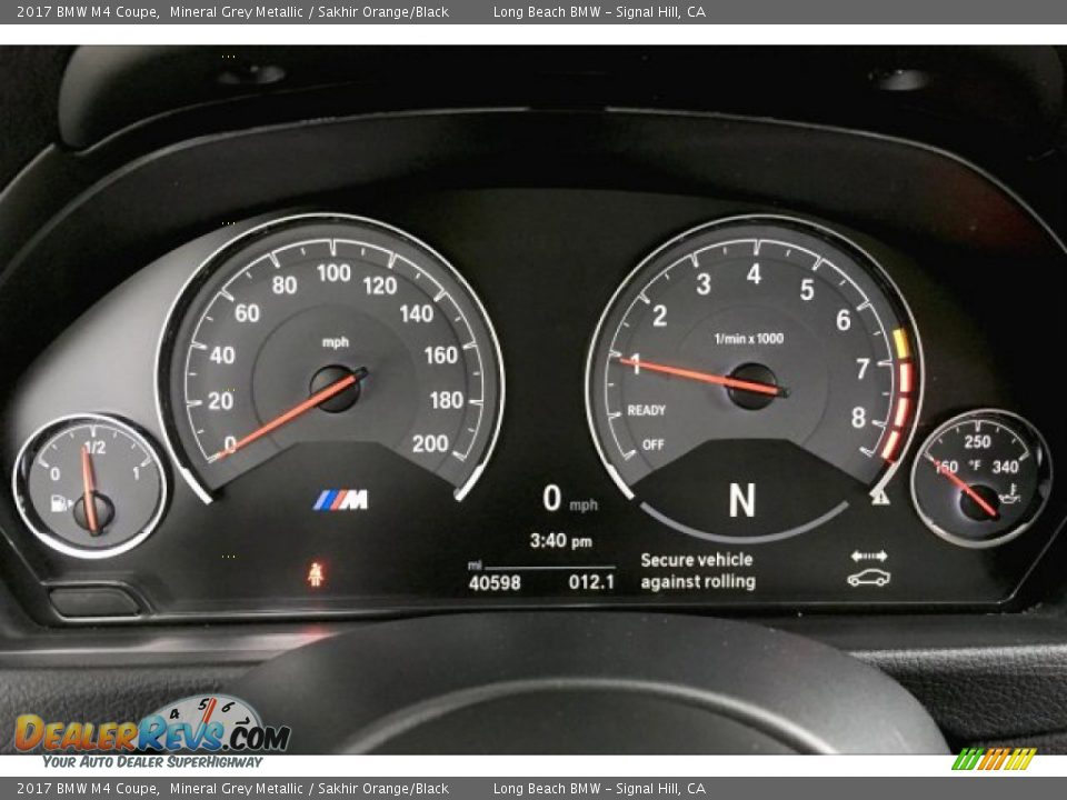 2017 BMW M4 Coupe Mineral Grey Metallic / Sakhir Orange/Black Photo #16