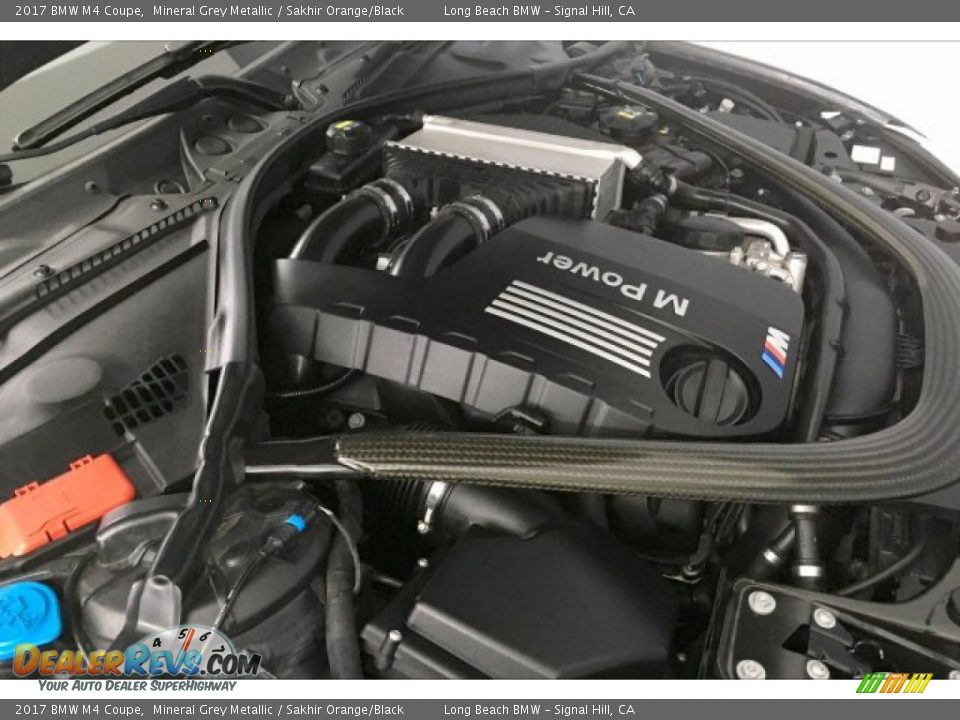 2017 BMW M4 Coupe Mineral Grey Metallic / Sakhir Orange/Black Photo #26