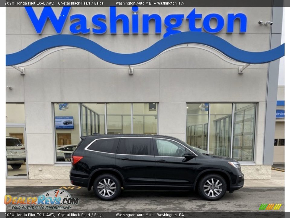2020 Honda Pilot EX-L AWD Crystal Black Pearl / Beige Photo #1