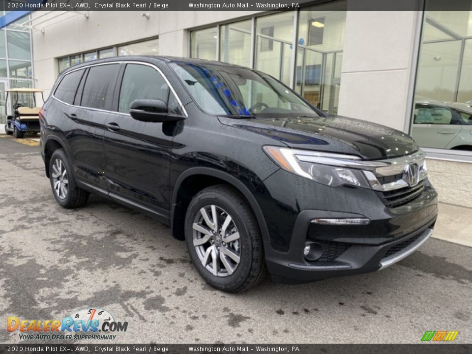 2020 Honda Pilot EX-L AWD Crystal Black Pearl / Beige Photo #2
