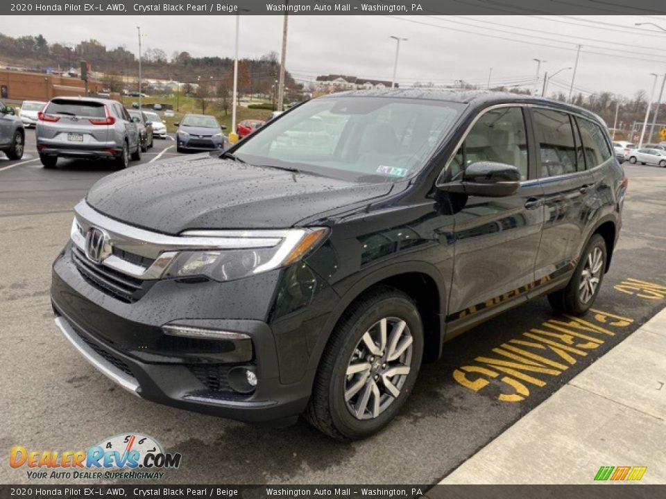 2020 Honda Pilot EX-L AWD Crystal Black Pearl / Beige Photo #4