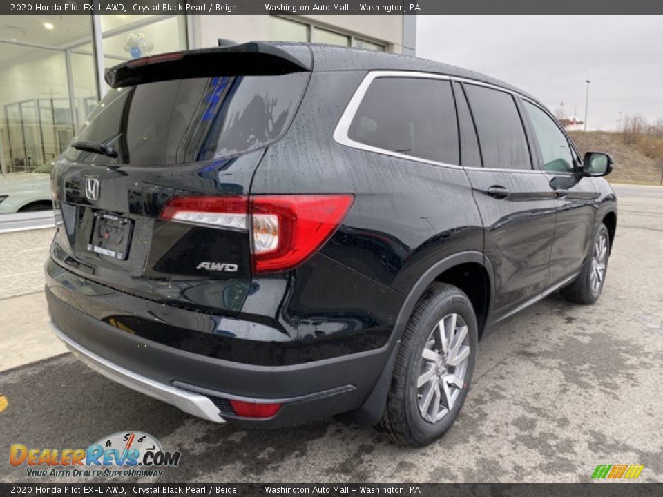 2020 Honda Pilot EX-L AWD Crystal Black Pearl / Beige Photo #7