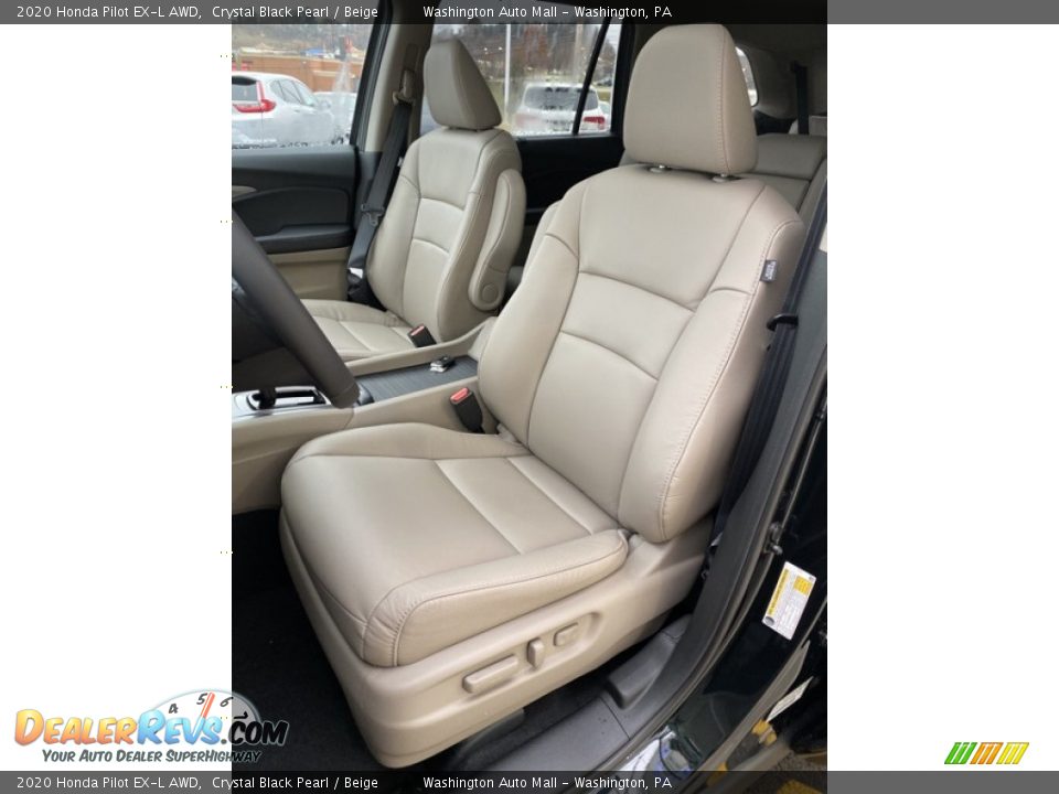 2020 Honda Pilot EX-L AWD Crystal Black Pearl / Beige Photo #14