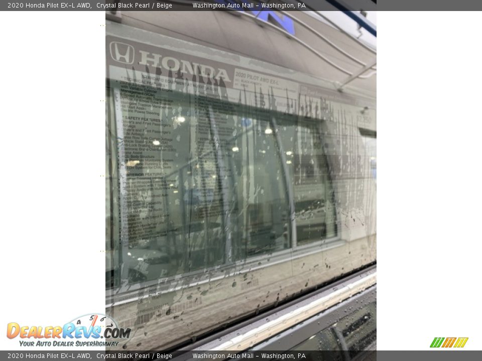 2020 Honda Pilot EX-L AWD Crystal Black Pearl / Beige Photo #15