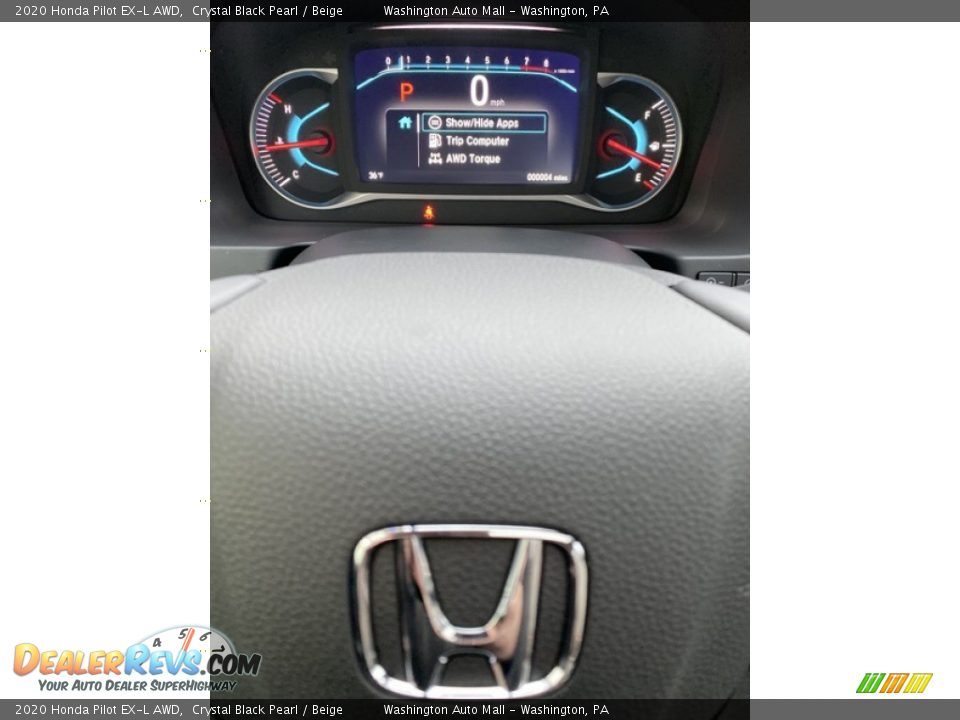 2020 Honda Pilot EX-L AWD Crystal Black Pearl / Beige Photo #36