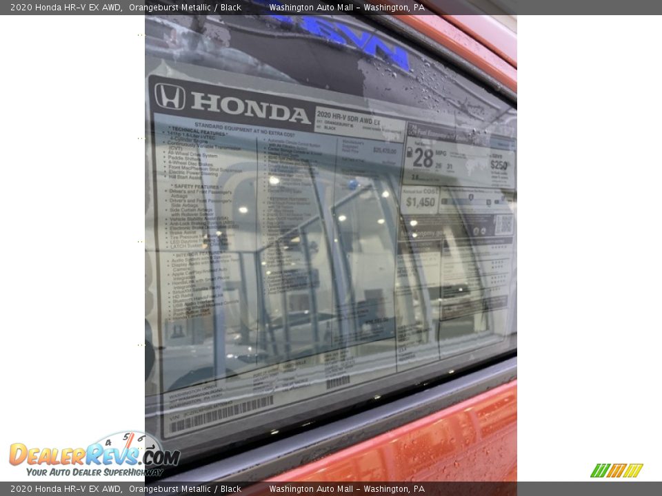 2020 Honda HR-V EX AWD Orangeburst Metallic / Black Photo #15