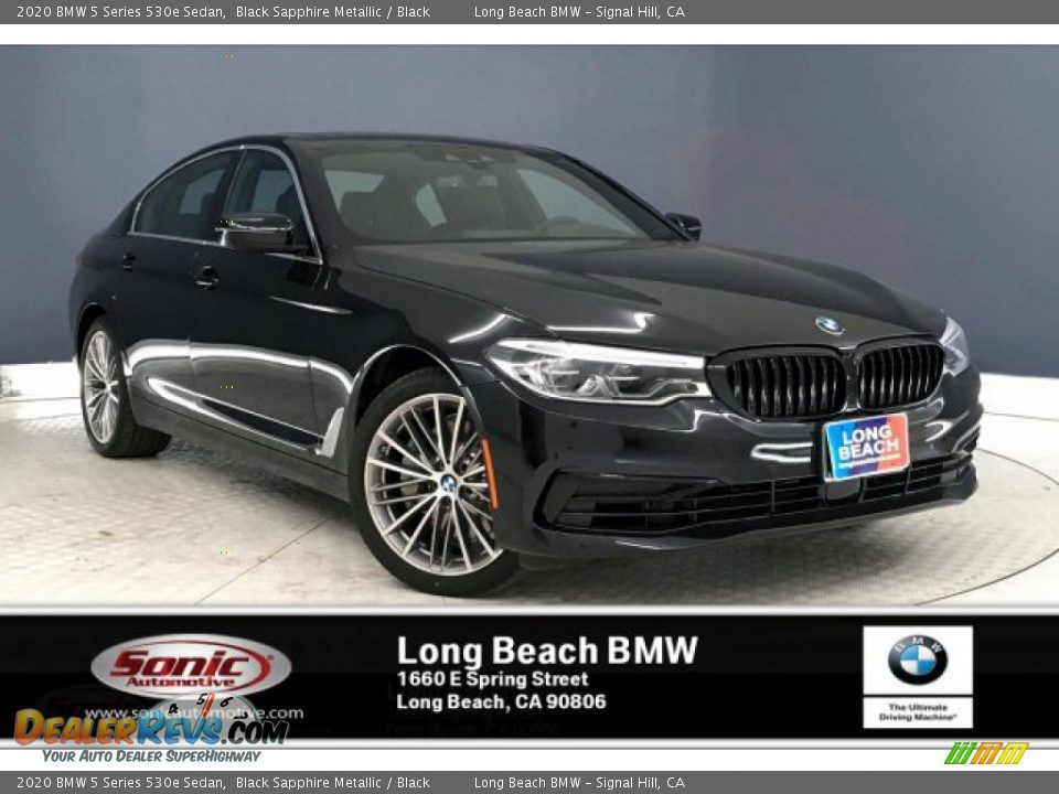 2020 BMW 5 Series 530e Sedan Black Sapphire Metallic / Black Photo #1
