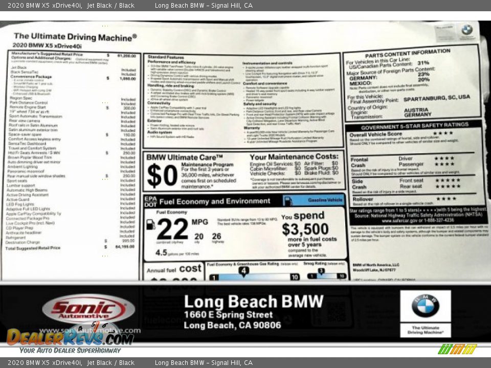 2020 BMW X5 xDrive40i Jet Black / Black Photo #10