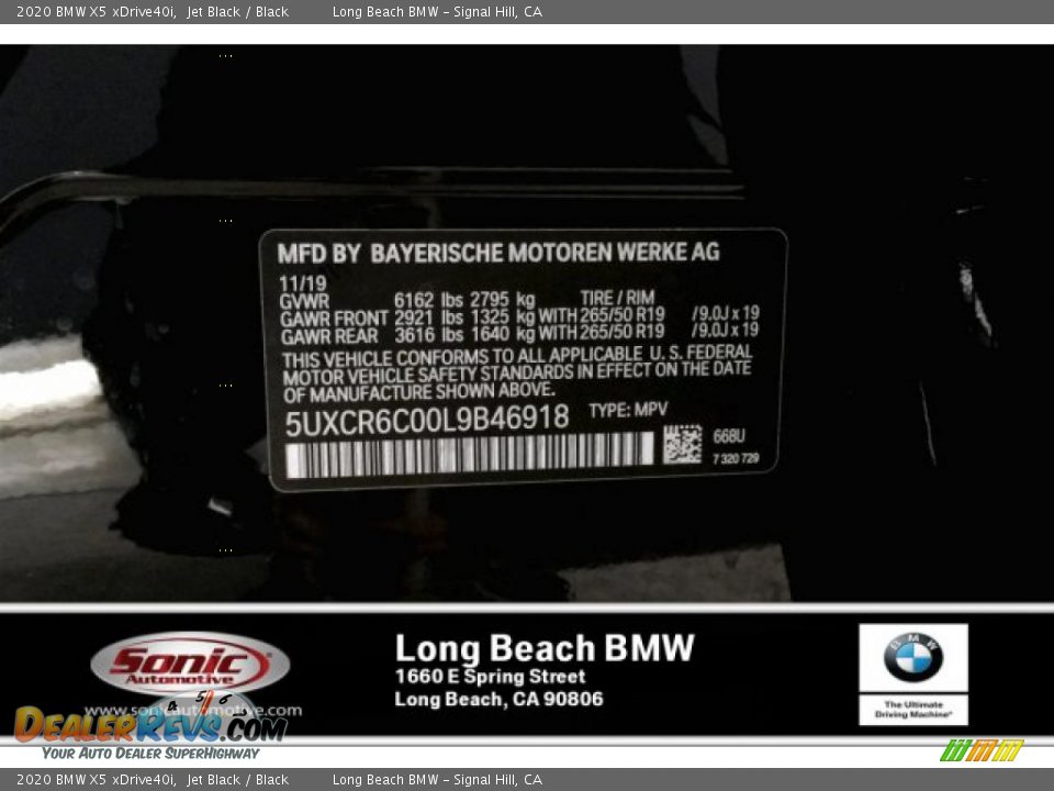 2020 BMW X5 xDrive40i Jet Black / Black Photo #11