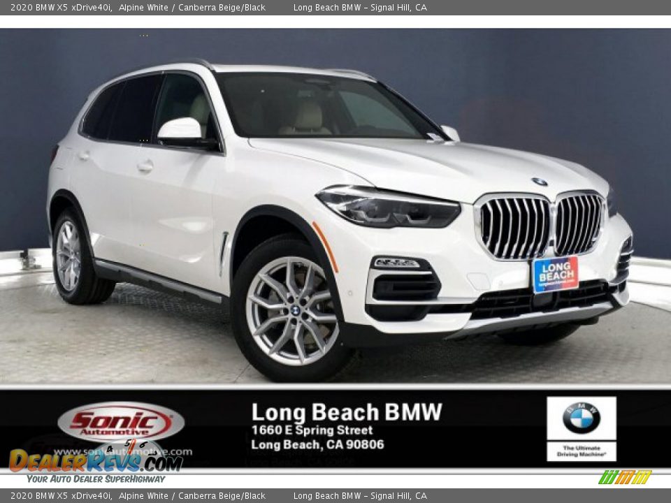 2020 BMW X5 xDrive40i Alpine White / Canberra Beige/Black Photo #1