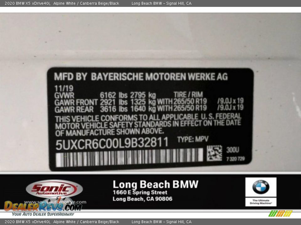 2020 BMW X5 xDrive40i Alpine White / Canberra Beige/Black Photo #11