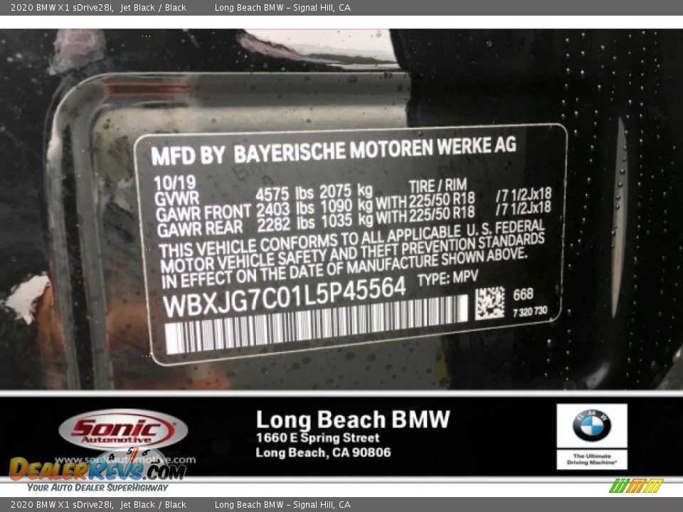 2020 BMW X1 sDrive28i Jet Black / Black Photo #11