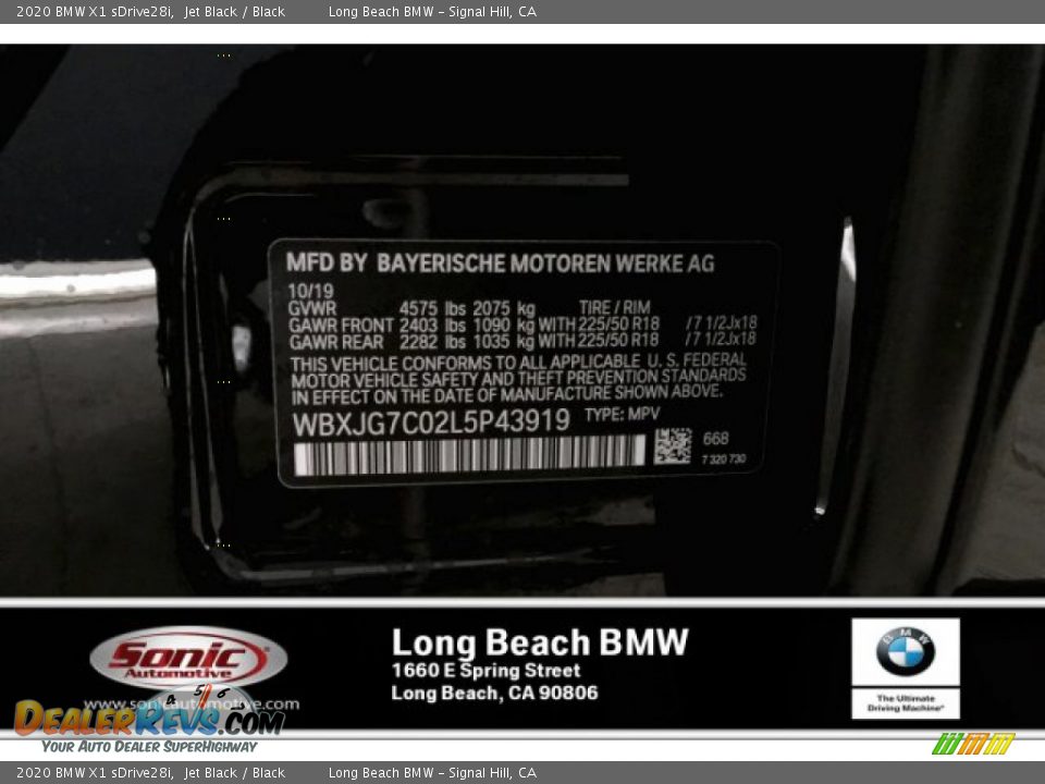 2020 BMW X1 sDrive28i Jet Black / Black Photo #11