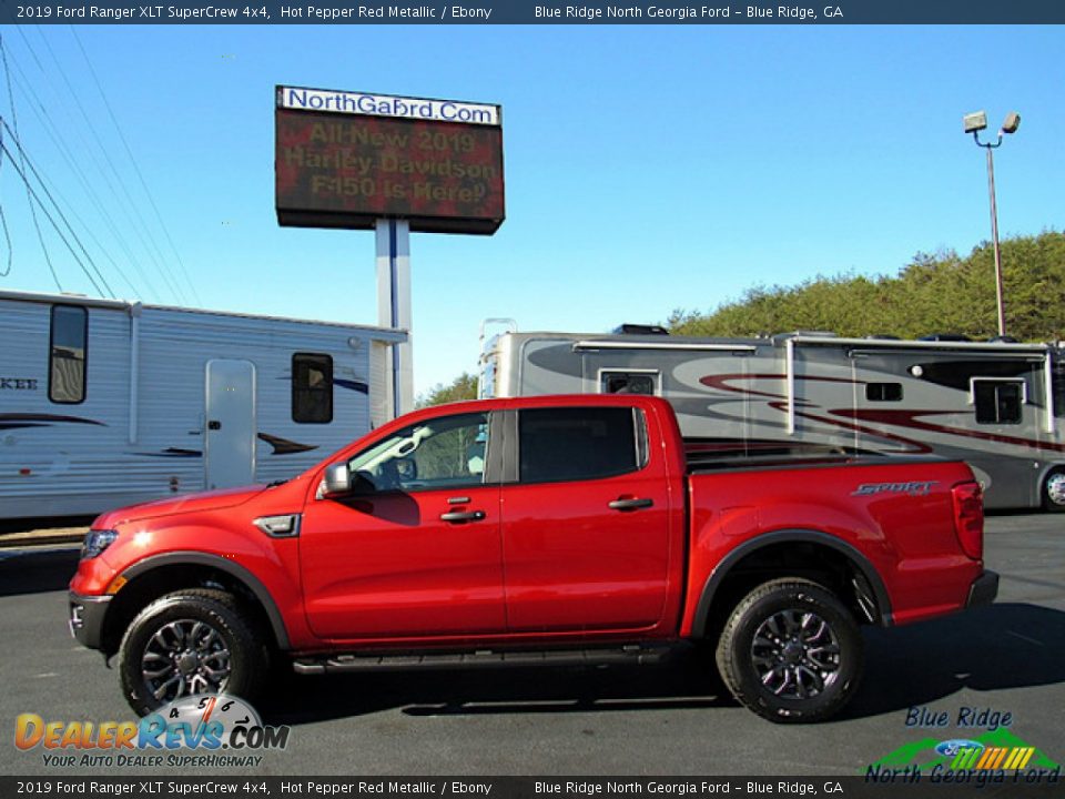 2019 Ford Ranger XLT SuperCrew 4x4 Hot Pepper Red Metallic / Ebony Photo #2