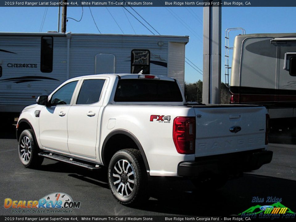 2019 Ford Ranger Lariat SuperCrew 4x4 White Platinum Tri-Coat / Medium Stone Photo #3