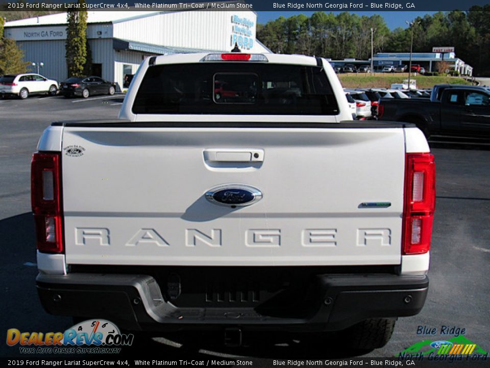 2019 Ford Ranger Lariat SuperCrew 4x4 White Platinum Tri-Coat / Medium Stone Photo #4