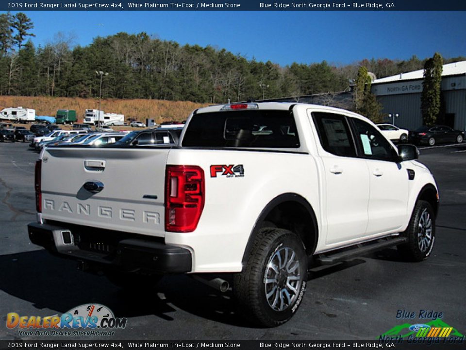 2019 Ford Ranger Lariat SuperCrew 4x4 White Platinum Tri-Coat / Medium Stone Photo #5