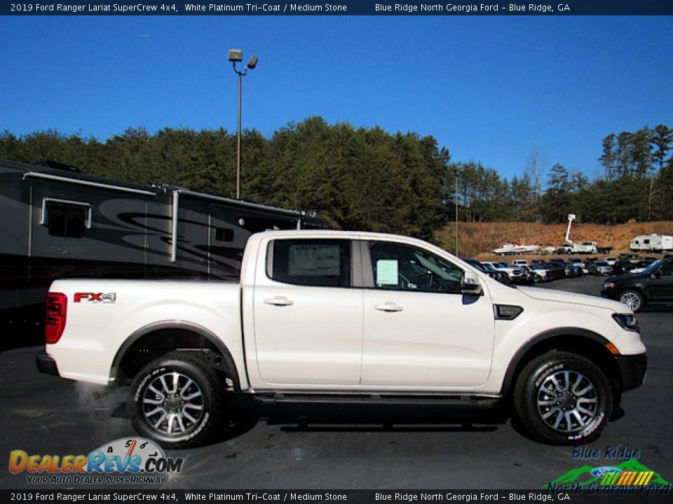 2019 Ford Ranger Lariat SuperCrew 4x4 White Platinum Tri-Coat / Medium Stone Photo #6