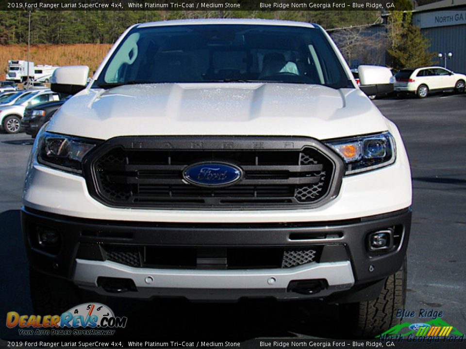 2019 Ford Ranger Lariat SuperCrew 4x4 White Platinum Tri-Coat / Medium Stone Photo #8